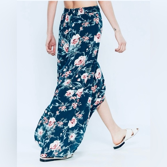 Boho Minimalist Floral Button-Down Maxi Skirt Size Small - Picture 1 of 7
